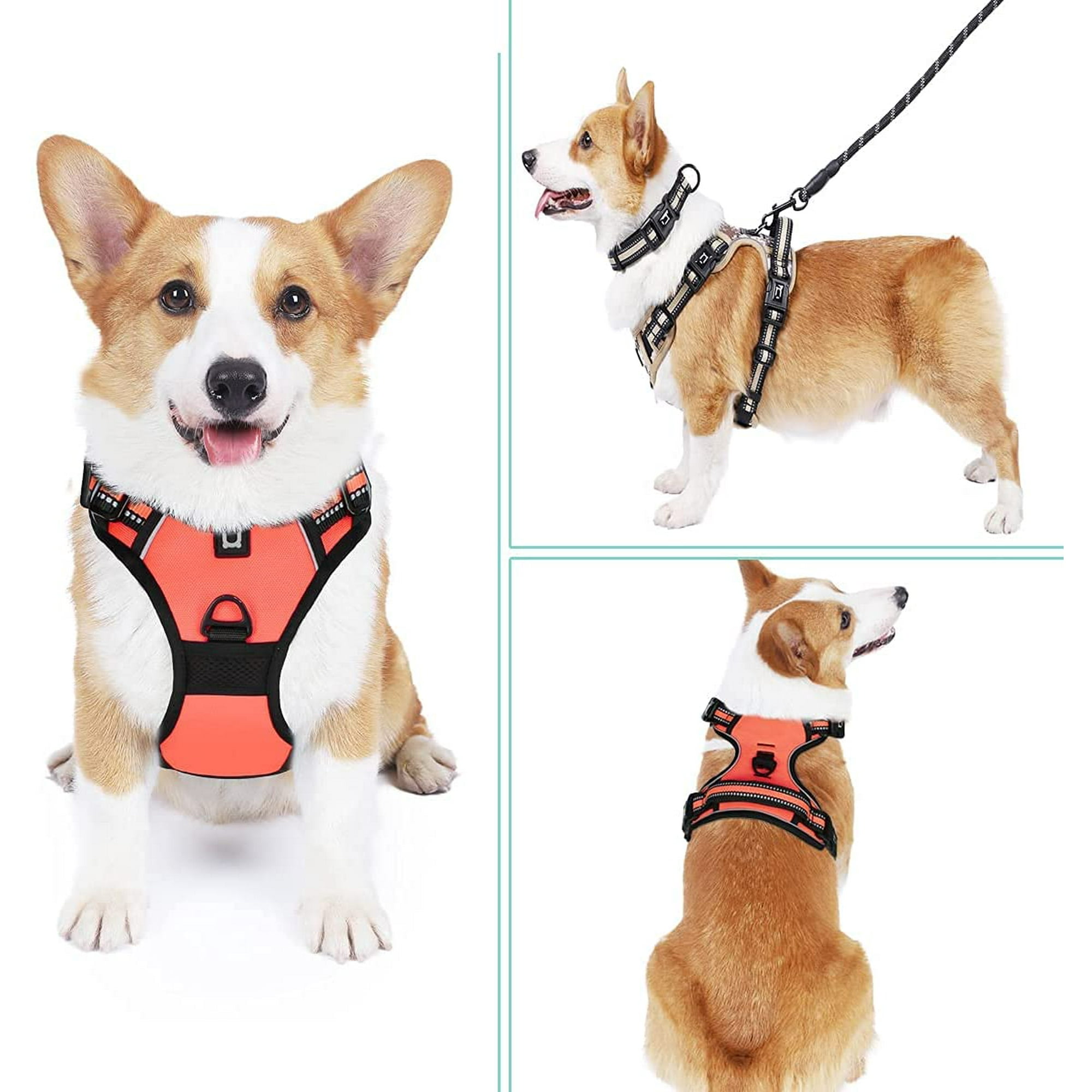 Iguohao Large Dog Harness Waldseemuller Dog Harness For Large Dogs No Pull Dog Vest With Handle 4 Buckles Dog Harness Easy On And Off Adjustable Soft
