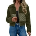 thumbnail image 6 of Kukoosong Women's Corduroy Sherpa Jacket, Fashion Cropped Casual Fleece Jacket, Long Sleeve Button Down Winter Warm Coat with Pockets, 6 of 6