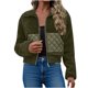 thumbnail image 1 of AUNVITO Women's Fleece Jacket Notched Collar Zippered Long Sleeve Casual and Cozy Outerwear, 1 of 7