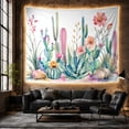 thumbnail image 6 of Cactus and Succulent Garden Scene Whimsical Watercolor for Plant Lovers Botanical Wall Art Housewarming Gift Tapestry Wall Hanging for Bedroom and Living Room, 6 of 7