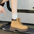thumbnail image 5 of OKBOP Women's Hiking Boots Tan Lace-Up Chunky Lug Sole Round Toe Brown Stylish Women's Boots Sizes 35, 5 of 5