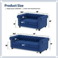 thumbnail image 2 of Morden Fort Modern Contemporary 2 Piece of Loveseat and Sofa Set with Deep Button Tufting Dutch Velvet, Solid Wood Frame and Wood Legs-Light Blue, 2 of 9