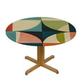 thumbnail image 3 of JEUXUS  Geometric Mid Century Modern Round Tablecloth Table Cover Washable Tabletop for Kitchen Dinning Decoration, 3 of 7