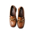thumbnail image 3 of TMA EYES Women's Chunky Heel Loafer Fashion Round Toe Simple and Versatile Slip-On Leather Shoes, 3 of 5