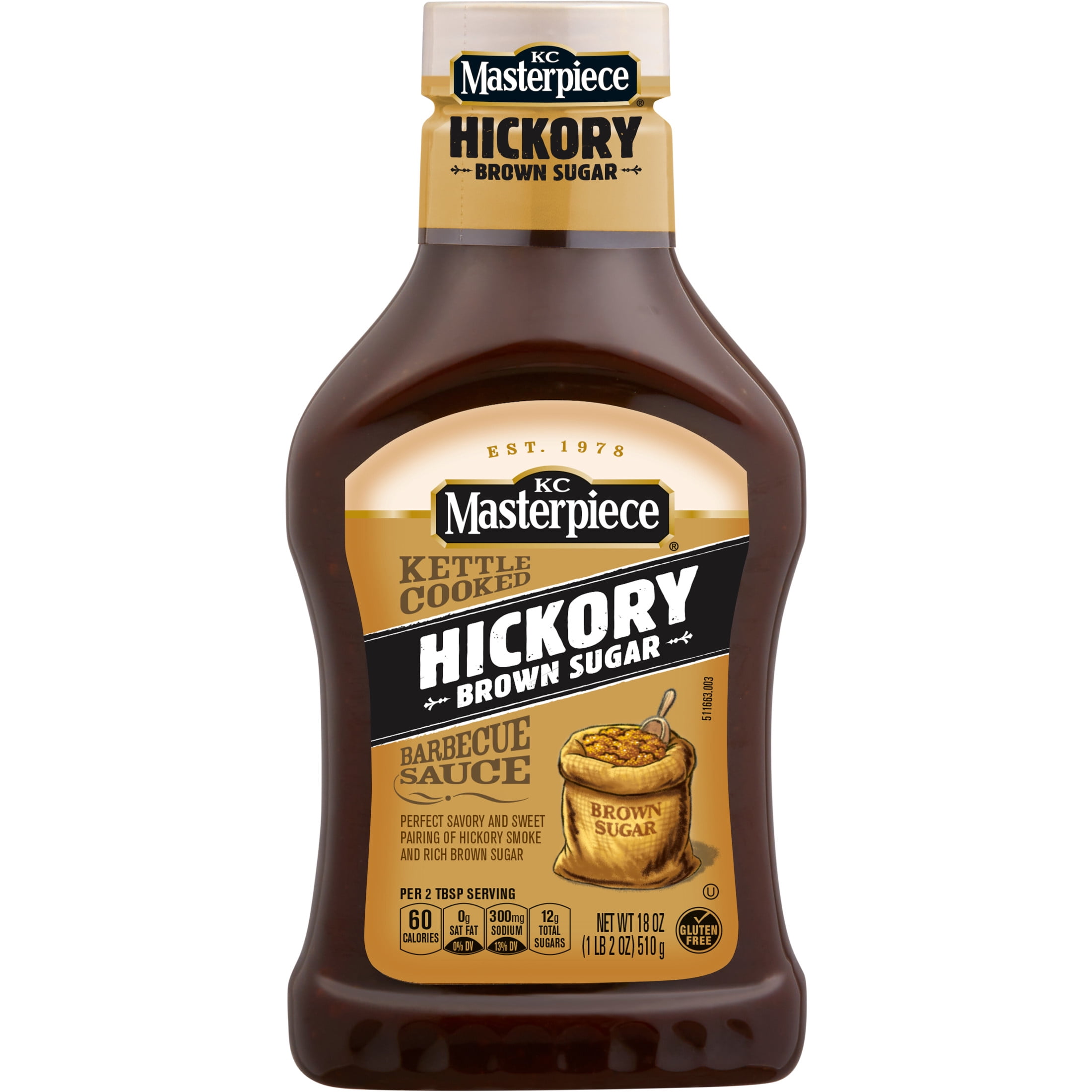 (6 pack) KC Masterpiece Hickory Brown Sugar Barbecue Sauce, 18 fl oz