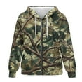 thumbnail image 4 of Uorisanigo Green Camo Hunting Womens Zip Up Hoodies Sweatshirt Slight Stretch Oversized Drop Shoulder Sweatshirt Soft Long Sleeve Winter Fashion Clothes Size XL, 4 of 7