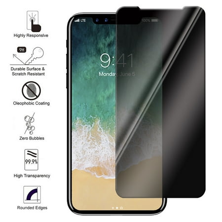 For IPhone XS / IPhone X Privacy Screen Protector Anti-Spy Tempered Glass Film 3D Full Coverage