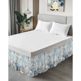 thumbnail image 4 of Blue Pumpkin Bed Skirt Queen Size 16 Inch Drop, Seahorse Starfish Coral Coastal Letter Wrap Around Dust Ruffle Bedskirts, Wrinkle & Fade Resistant Easy Fit Bedskirt with Adjustable Elastic, 4 of 8