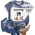 thumbnail image 2 of TTUHYWXI Halloween Tshirts Women Ghost Reading T-Shirt Short Sleeve Spooky Season Pumpkin Graphic V Neck Tops Halloween Shirt Women(Blue,3XL), 2 of 5