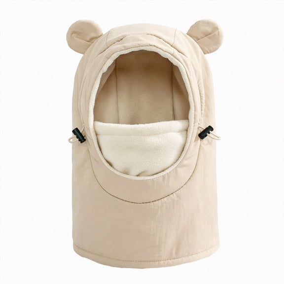 NOLDARES Kids Ski Mask for Boys Girls,Balaclava Fleece Winter Face Mask Hat for Kids Toddler, Warm Hood Neck Scarf(K109-Khaki)