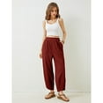 thumbnail image 4 of Lentta Women's Baggy Wide Leg Pants Casual Elastic Waisted Palazzo Harem Pants with Pockets, 4 of 7