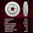 thumbnail image 2 of Metrix Premium Chassis Parts - 12.6 inch (320mm) 2 PC Front Coated Vented Disc Brake Rotor Fits 2015-2023 Honda Odyssey, 2016-2022 Pilot, 2017-2022 Ridgeline, 2017-2020 Acura MDX, 2019-2022 Passport, 2 of 9