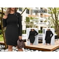thumbnail image 4 of SIEANE Women's Plus-Size Elegant Autumn/Winter Long Sleeve Round Neck Rib Knit MIDI Dress 1X-4X, 4 of 7