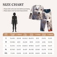 thumbnail image 4 of Honeii White Wolf With Flowers print Women's Pajama Sets Long Sleeve Button Down Sleepwear Nightwear Soft Pjs Lounge Sets-X-Large, 4 of 7