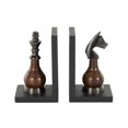 thumbnail image 5 of DecMode 4" Chess Black Aluminum Metal Bookends with Aluminum Accents (Set of 2), 5 of 8