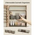 thumbnail image 4 of Generic Jewelry Cabinet Lockable Wall-Mounted Jewelry Organizer Armoire Unit with 2 Plastic Cosmetic Storage Trays Full-Length Frameless Mirror Toasted Oak Color, 4 of 7