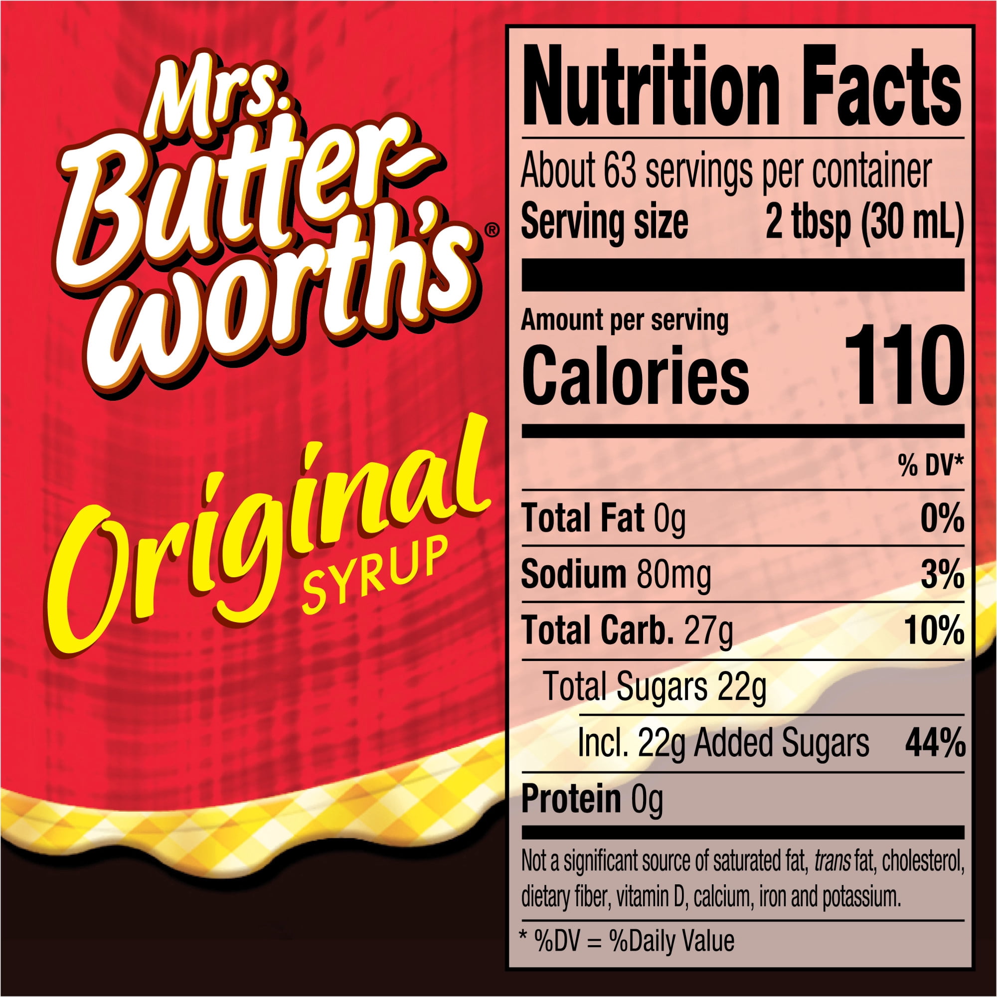 (6 pack) Mrs. Butterworth's Original Pancake Syrup, 64 fl oz