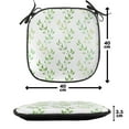 thumbnail image 4 of Leaf Chair Seating Cushion Set of 6, Symmetrical Olive Leaves and Wavy Branches with Patterns Classical Illustration, Seat Pads for Office with Anti-slip Backing, 16"x16", Green, by Ambesonne, 4 of 7