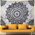 thumbnail image 2 of Black and White Tapestry Mandala Tapestries Bohemian Flower Wall Tapestry Psychedelic Hippie Wall Hanging for Bedroom (70.8" × 92.5"), 2 of 8