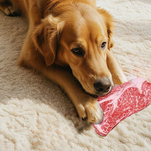 Pet Toys for Cats and Dogs Sounding Steak Chewable Toy with Built-In Sound Durable Chewing Toy for All Interactive Pet Sound Toy for Natural Barking and Squeaking