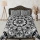 thumbnail image 1 of Mandala Juego de Funda Nórdica Bohemia Colcha Negra, Ropa de Cama de Dormitorio con Funda de Almohada, 1 of 4