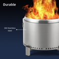 thumbnail image 4 of Garvee Fire Pits for Garden, 26.8 Inch Smokeless Fire Pit, 304 Stainless Steel Wood Burning Fireplaces with Removable Ash Pan & Stand, Portable Safe Burning Firepit ,Ideal for Outside Patio Camping, 4 of 7