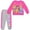 Pink, variant on Princess Cinderella, Rapunzel and Belle Girls 2 Piece Crewneck Character Long Sleeve and Jogger Set, Toddler