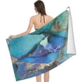 thumbnail image 3 of Marble Foil Water Color Large Beach Towel - Plush Thick Cotton Pool Towel, Adult Beach Towels, 3 of 17