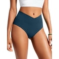 thumbnail image 1 of Bombacha de Bikini CRZ YOGA Cintura Alta con Corte en V Azul Insignia M, 1 of 5