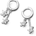 thumbnail image 1 of Aros colgantes de flores para mujeres y niñas, de plata de ley 925, con dijes pequeños de diamantes de imitación y doble margarita, con forma de barra, pequeños aros colgantes para el, 1 of 6