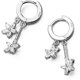 thumbnail image 1 of Aros colgantes de flores para mujeres y niñas, de plata de ley 925, con dijes pequeños de diamantes de imitación y doble margarita, con forma de barra, pequeños aros colgantes para el, 1 of 6