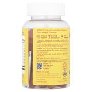 CATALO Kids Growth Multi-Vitamins, Plant Based Gummies, Age 2+, Orange, Strawberry & Cherry, 60 Vegetarian Gummies