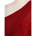 thumbnail image 6 of CHICTRY Women's Lyrical Dance Outfits Two Piece Sparkly Rhinestone Modern Contemporary Dancewear Burgundy XXL, 6 of 7
