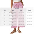 thumbnail image 3 of Women's Wide Leg Capri Pants Cropped Palazzo Summer Beach Vacation Casual Pants with Pockets Drawstring Light Blue S(S), 3 of 6