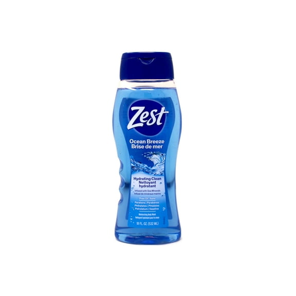 Zest Body Wash Ocean Breeze Invigorating 18 Ounce (532ml) (Pack of 2)