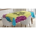 thumbnail image 1 of Kiss Me Tablecloth, Romantic Quote with Floral Frame Hand Drawn Calligraphy Spring Love Valentine's Day, Rectangular Table Cover for Dining Room Kitchen, 60 X 84 Inches, Multicolor, by Ambesonne, 1 of 3