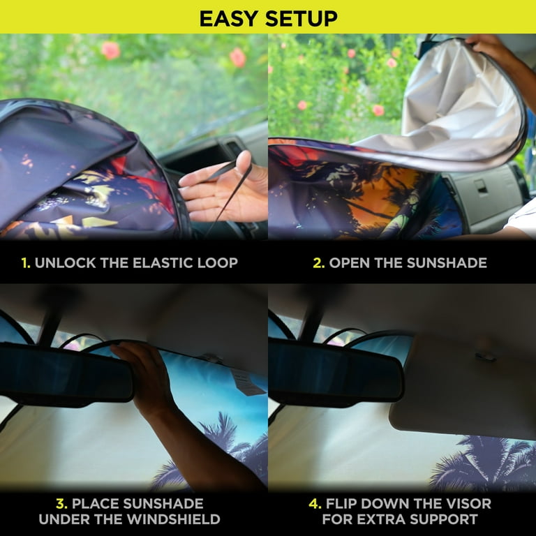 Auto Drive Super Jumbo Tropical Twist Sunshade 2 Counts 31.5