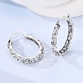 thumbnail image 6 of MULA 925 Sterling Silver Hollow Patterned Hoop Earrings, Retro Earrings Gifts for Her, 6 of 7