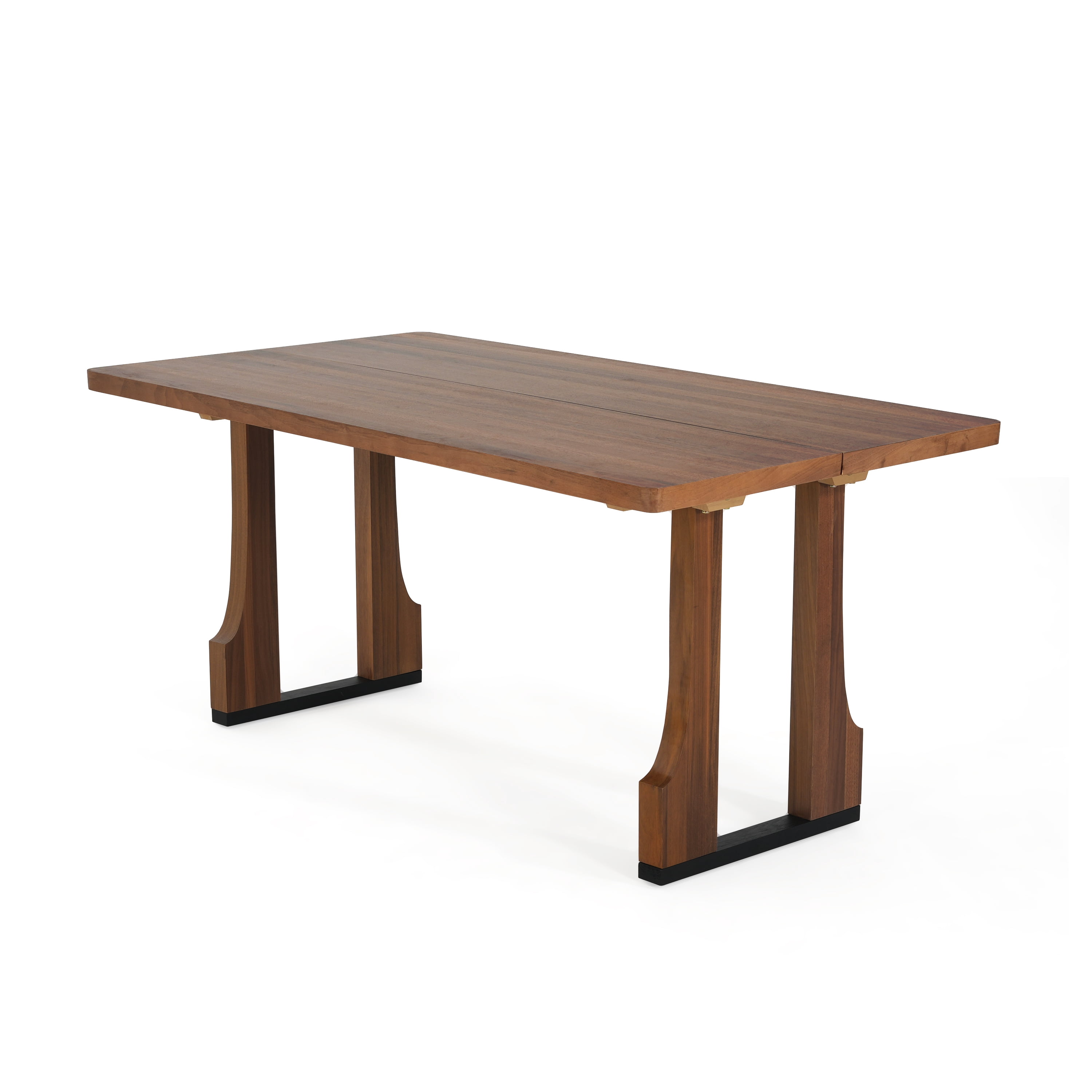 Euroco 63" Rectangular Dining Table for 6 People, Wooden Indoor Kitchen Table for Home,Walnut