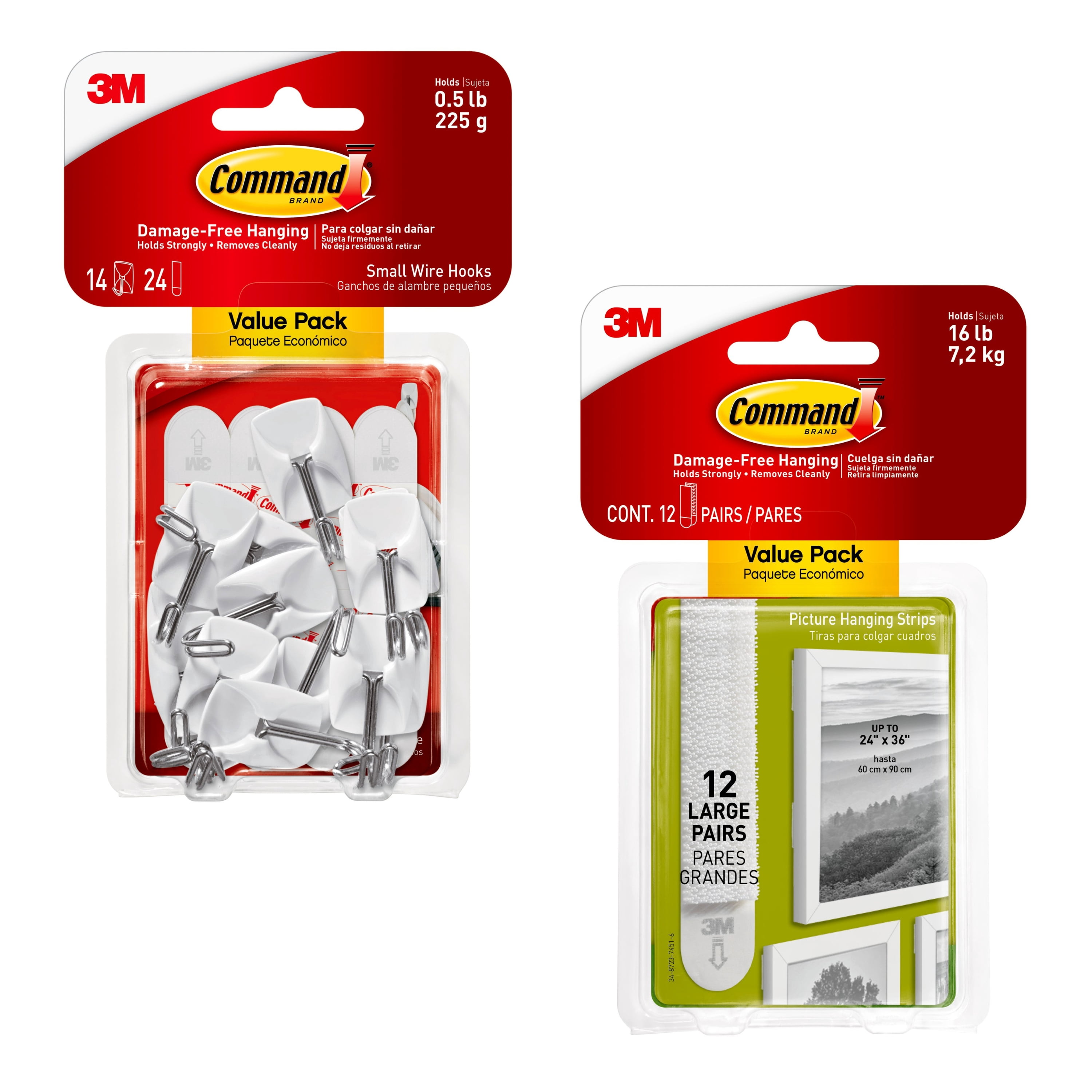 Command Small White Wire Toggle Hooks 14 Hooks and Command White Large ...