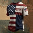 thumbnail image 2 of WEIWEN Men Patriotic T Shirts Men's 4th of July Shirt American Flag Short Sleeve T-Shirt 1776 Patriotic Cotton Tee Shirt Dark Blue, S, 2 of 4