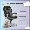 thumbnail image 4 of Serta Amplify Executive Office Chair with Faux Leather and Mesh, Gray, 4 of 16