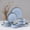 Reactive Blue-Round-12pcs for 4, variant on Speckled White Round-18pcs for 6 Stoneware Dinnerware Set