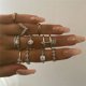 thumbnail image 4 of Conjunto de anillos de dedo de flor de rosa Bohemia para mujer, anillo de cadena de nudillos geométricos de cristal, joyería de moda femenina, 4 of 4