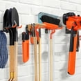 thumbnail image 3 of Upgraded Heavy Duty Garage Hooks, Wall Mount Double Utility Hooks, Mop Broom Holders & Tool Hangers for Garden Tools, Ladders, Bikes, Orange, 12/16 Packs Garage Storage, 3 of 9
