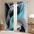 thumbnail image 2 of Manfei Blue Black and Gray Blackout Curtains, Modern Abstract Artwork, 2 of 6
