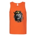 thumbnail image 2 of Wild Bobby, King Lion with Gold Crown Art, Animal Lover, Men Graphic Tank Top, Orange, Small, 2 of 4