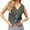 Gray, variant on Sleeveless Womens Summer Crop Tops Denim Vest V Neck Button Down Jean Waistcoat Jacket