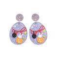 thumbnail image 4 of LYMAYTER Colorful Bunny Flower Pattern Earrings 1 Pair Easter Egg Earrings - Colorful, Bunny Pattern, 4 of 7