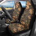 thumbnail image 2 of XYZCANDO 2 pcs Car Seat Covers for Front Car Seat Car Front Seat Covers Easy to Install Stretchy, Sedan SUV Truck Automotive Seat Cushion Covers, Yellow and Green Maple Leaf Pattern, 2 of 10